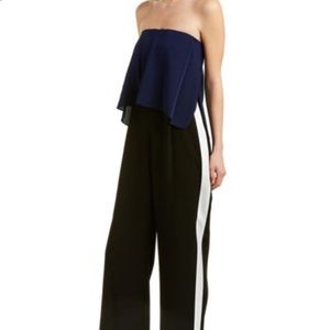 NWT DVF navy/black strapless jumpsuit - 4